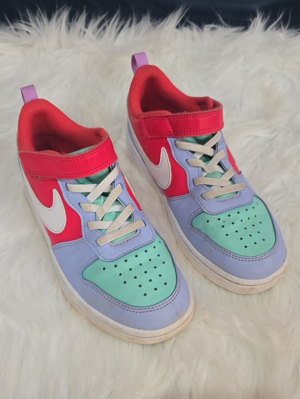 Nike Kids Multicolor Hook-and-Loop Sneakers — Mint, Lilac & Red